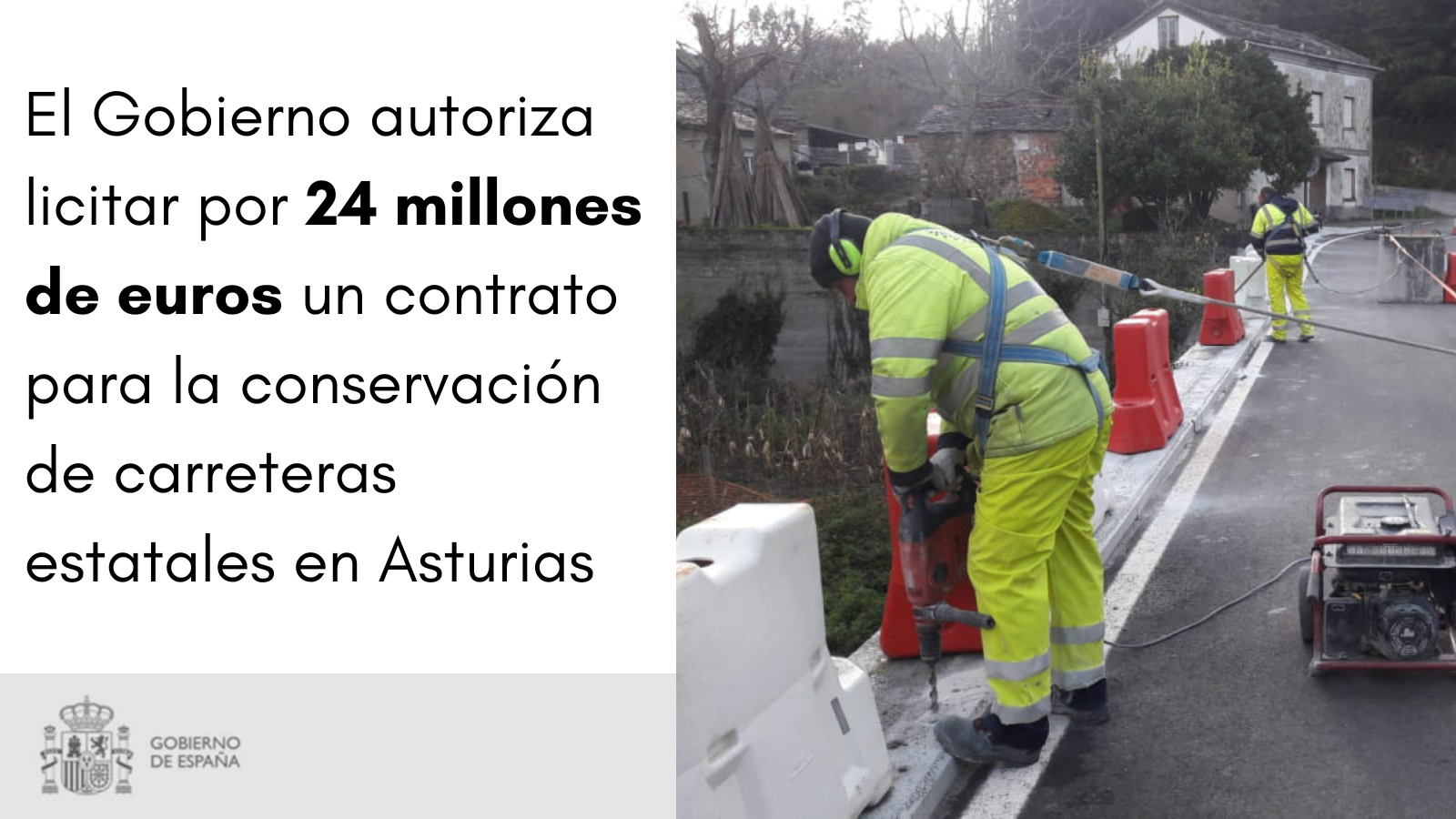 El Gobierno autoriza licitar por 24 millones de euros un contrato para la conservación de carreteras en Asturias