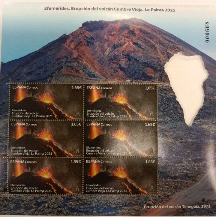 Sellos primer Aniversario erupción Cumbre Vieja