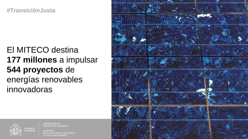 El MITECO destina 97,5 millones a impulsar 120 proyectos de energías renovables innovadoras en Andalucía
