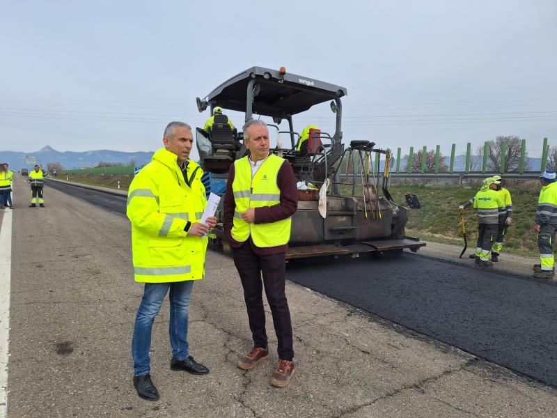 El Ministerio de Transportes avanza en la rehabilitación del firme de la A-23 en Huesca