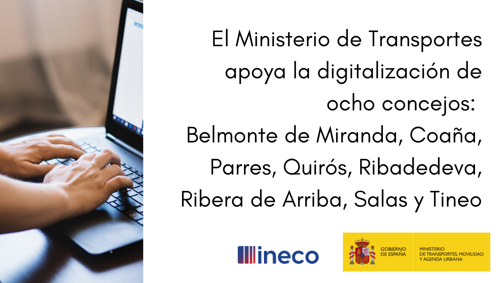 El Ministerio de Transportes apoya la digitalización de ocho concejos asturianos 