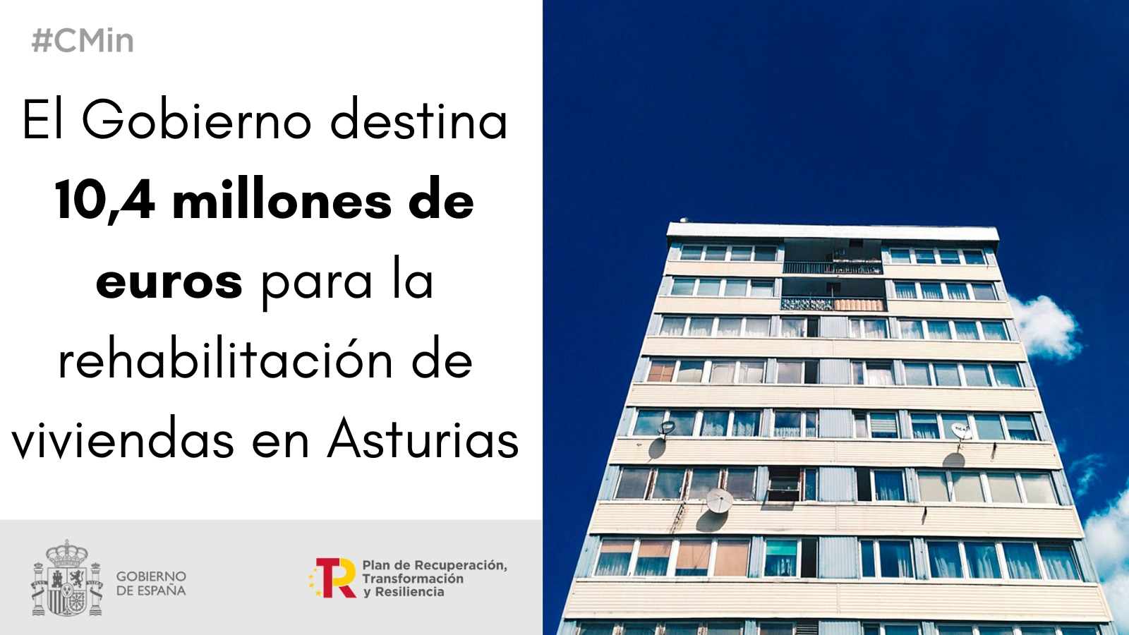 El Gobierno destina más de 10,4 millones de euros a Asturias para la rehabilitación de viviendas