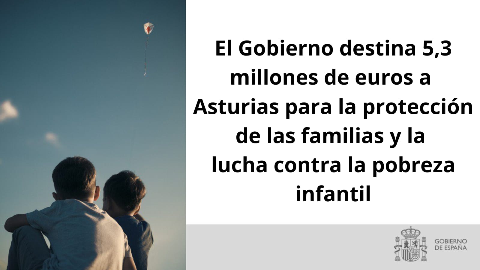 El Gobierno destina 5,3 millones de euros a Asturias para la protección de las familias y la lucha contra la pobreza infantil