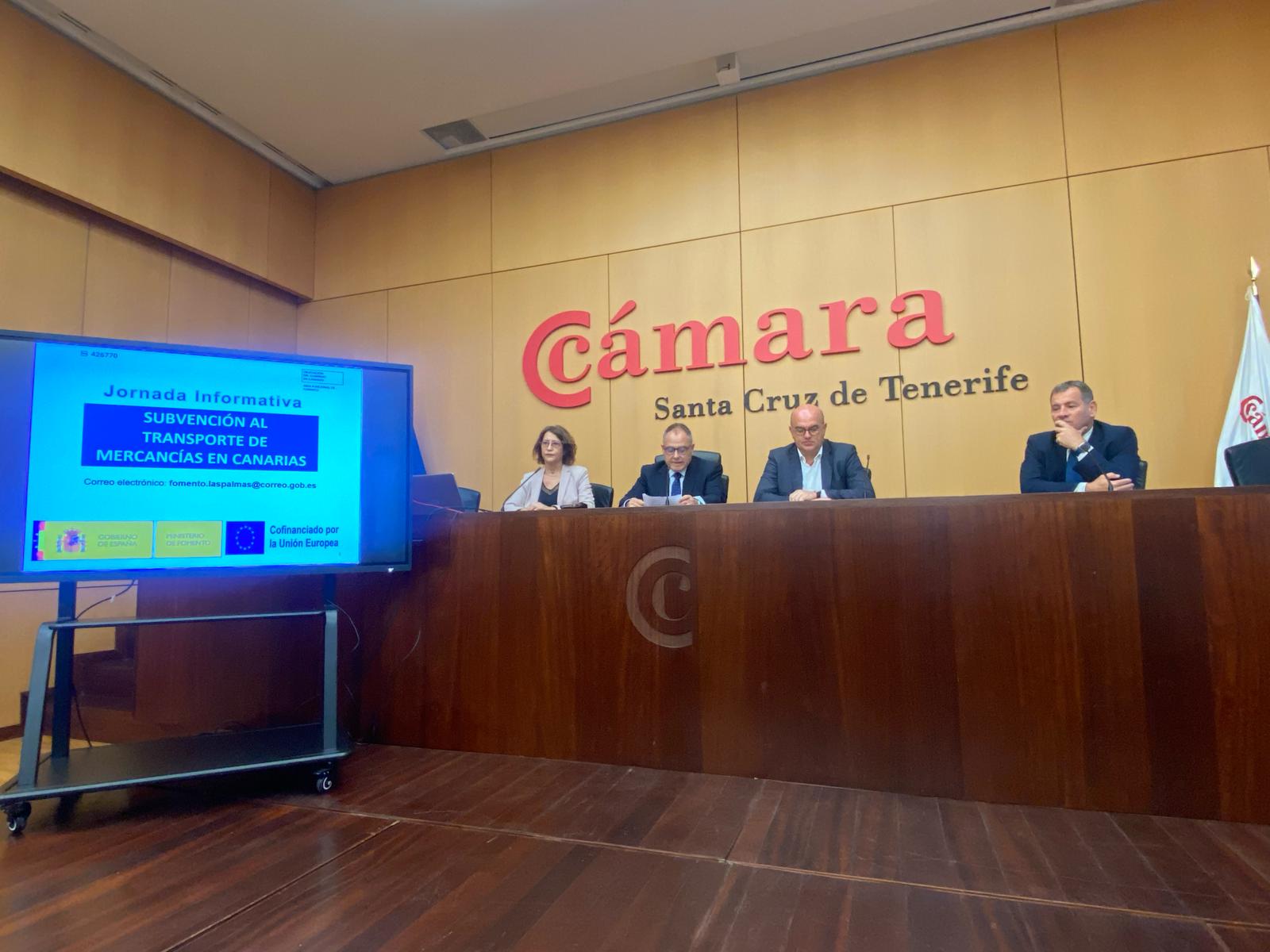 La Delegación del Gobierno y la Cámara de Comercio de SC de Tenerife organizan una jornada informativa para empresas sobre las ayudas al transporte de mercancías en Canarias