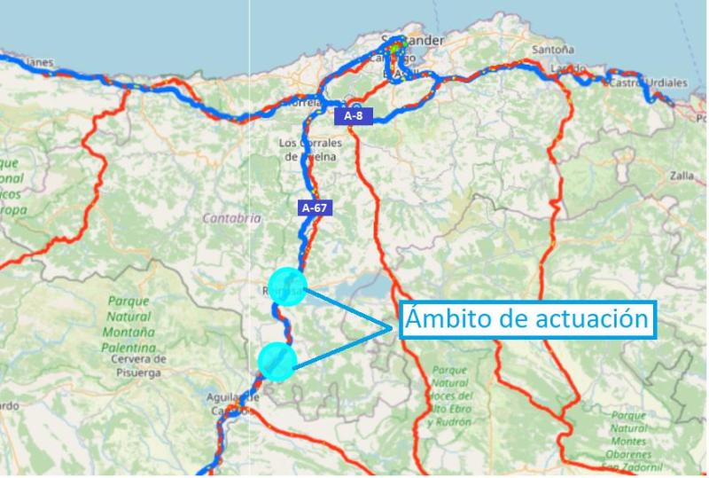 Mitma adjudica las obras de rehabilitación del firme de un tramo de la A-67 en Cantabria por más de 8 millones 
