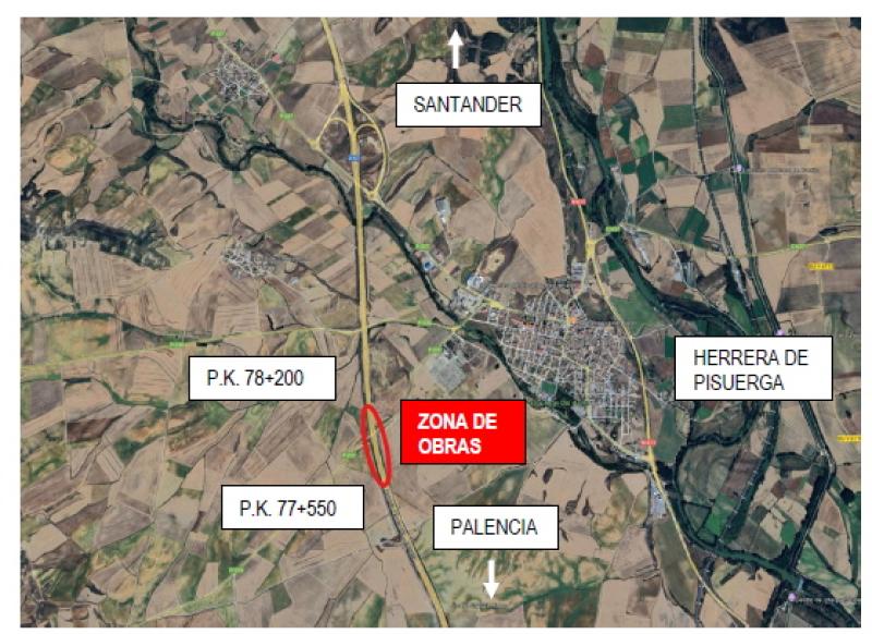 Transportes inicia la instalación de una plataforma sobre la A-67 en el marco de las obras de la nueva línea de alta velocidad entre Palencia y Aguilar de Campoo