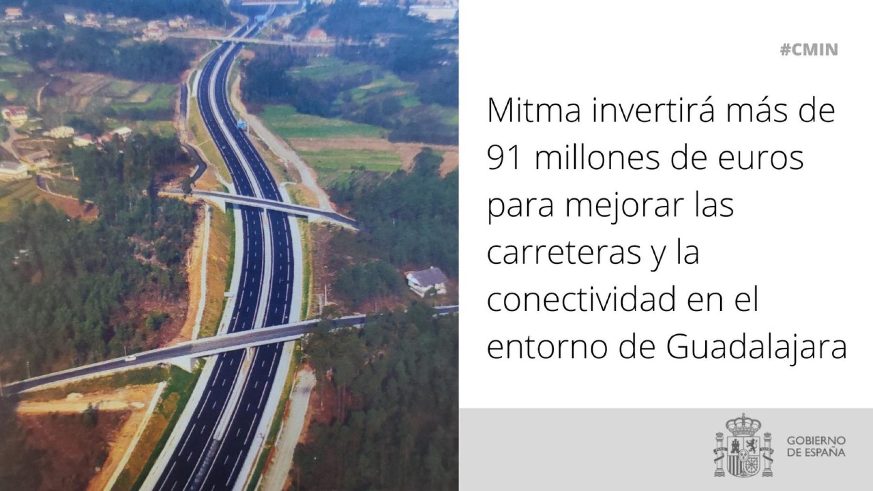 Mitma invertirá más de 91 millones de euros para mejorar las carreteras y la conectividad en el entorno de Guadalajara 