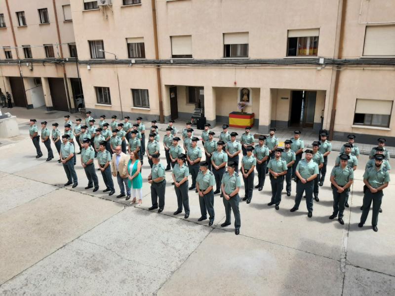 Virginia Barcones da la bienvenida a los 49 guardias civiles en prácticas que se incorporan a la Comandancia de Soria 