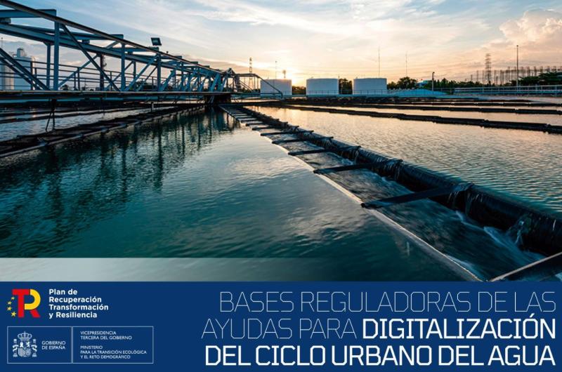 El MITECO publica las bases de la segunda  convocatoria de subvenciones para la  digitalización del ciclo urbano del agua