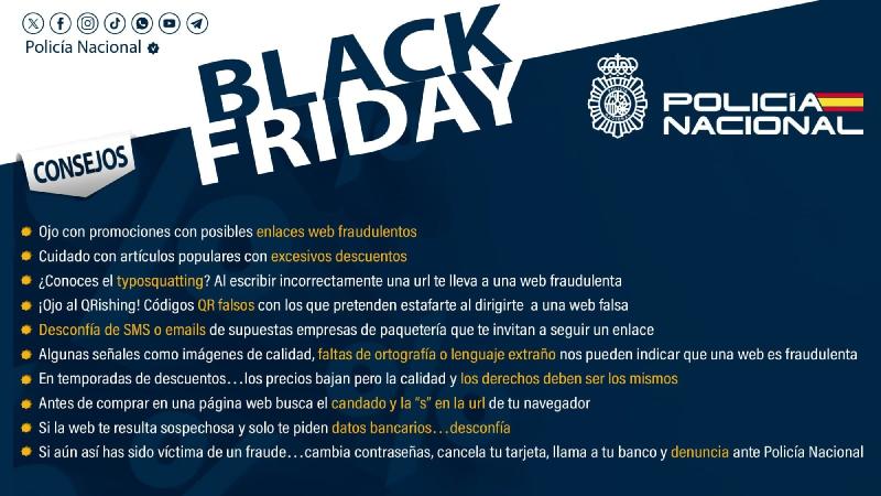 La Policía Nacional elabora un decálogo para que el “Black Friday” no se convierta en un “Bad Friday” para tu bolsillo 