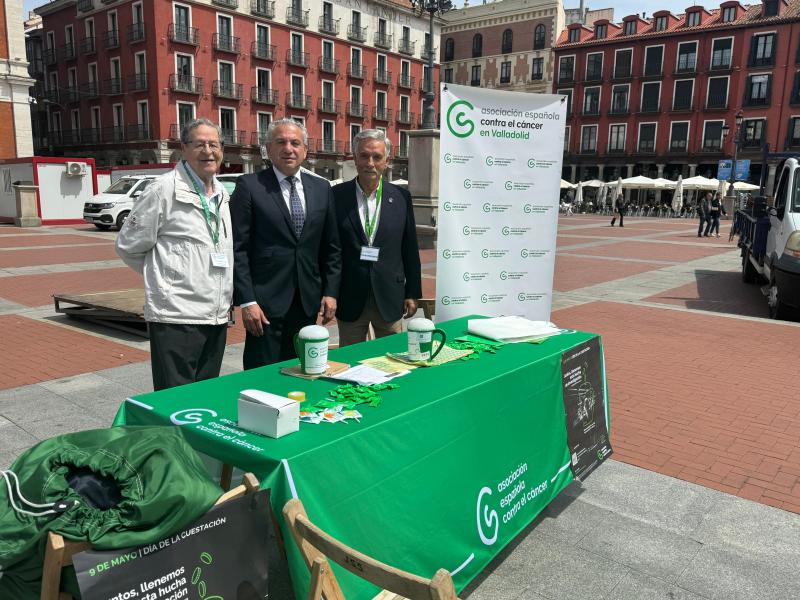 El delegado del Gobierno en Castilla y León participa en la cuestación anual de la AECC en Valladolid