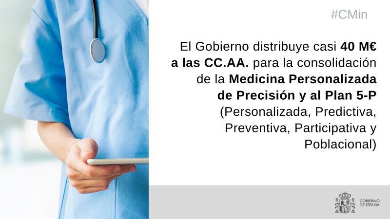 El Gobierno asigna más de 6,1 millones de euros a Catalunya para consolidar la medicina personalizada de precisión