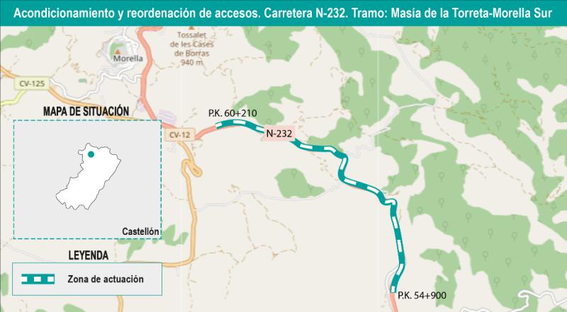 El Gobierno autoriza licitar por 19,6 millones de euros las obras para acondicionar la N-232, entre Masía de la Torreta y Morella