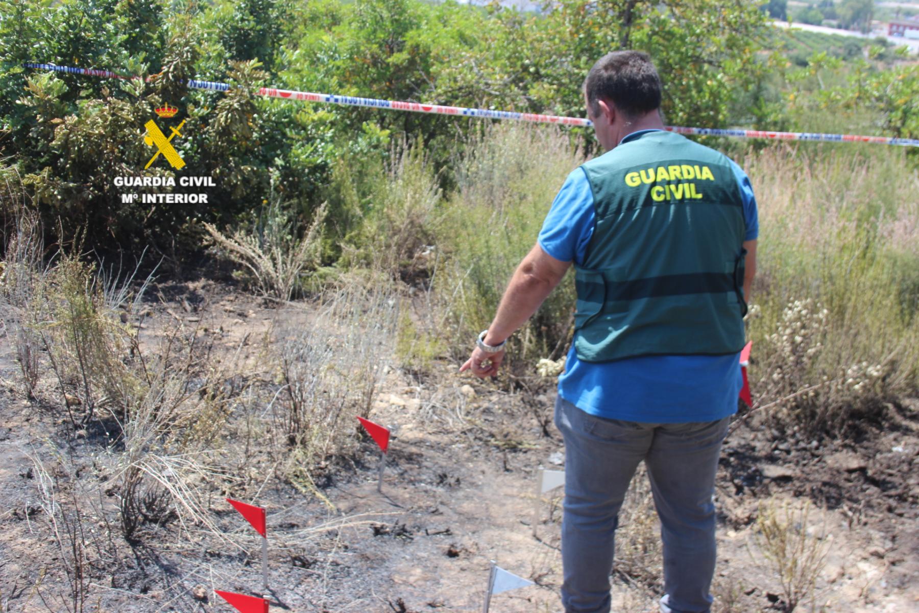 La Guardia Civil y la Policía Local esclarecen el origen del incendio forestal ocurrido en término municipal de Torreblanca