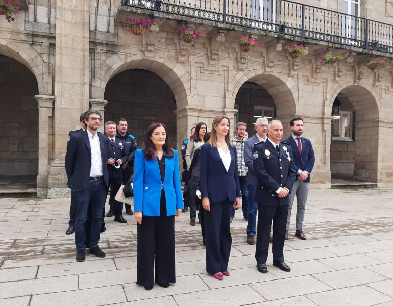 Imaxe da subdelegada con alcaldesa e xefe Policía Local de Lugo