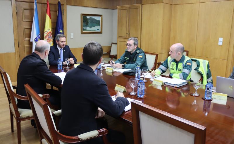 José Miñones coordina con Policía Nacional y Guardia Civil un dispositivo preventivo para garantizar la operatividad del transporte en los centros logísticos de Galicia
