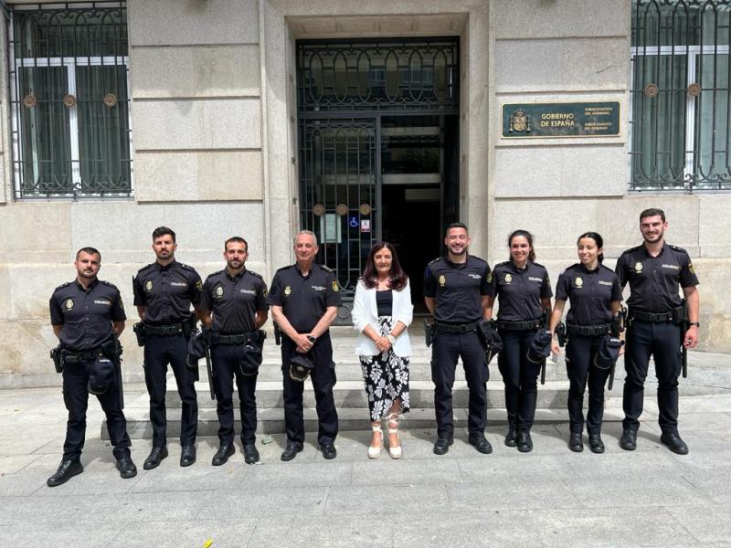 Isabel Rodríguez da la bienvenida a los 7 agentes de la Policía Nacional que realizarán sus prácticas en la provincia de Lugo