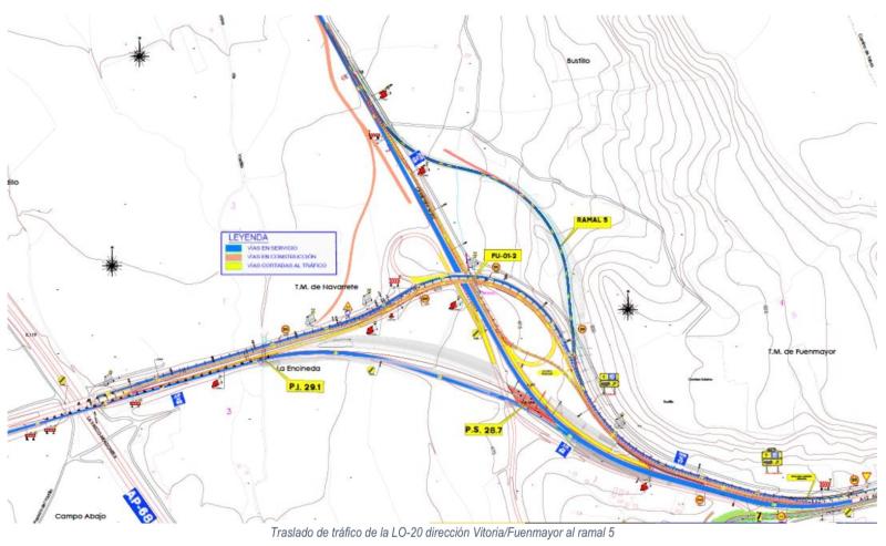 Las obras en la autovía A-68 entre Arrúbal y Navarrete motivan afecciones al tráfico en la autovía A-12 y las carreteras N-232 y LO-20
