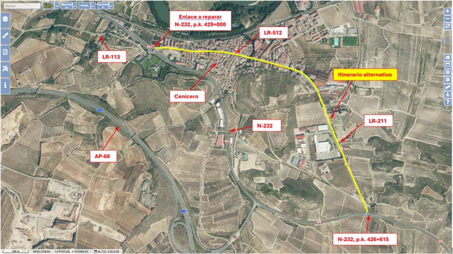 Afectaciones al tráfico por obras de mejora de firme en el enlace de Cenicero de la N-232
Afectaciones al tráfico por obras de mejora de firme en el enlace de Cenicero de la N-232