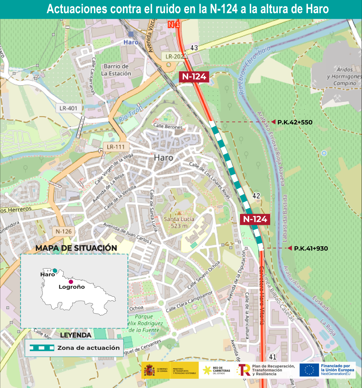 Transportes adjudica por 482.630 euros actuaciones para reducir el ruido de la N-124 a su paso por Haro Transportes adjudica por 482.630 euros actuaciones para reducir el ruido de la N-124 a su paso por Haro