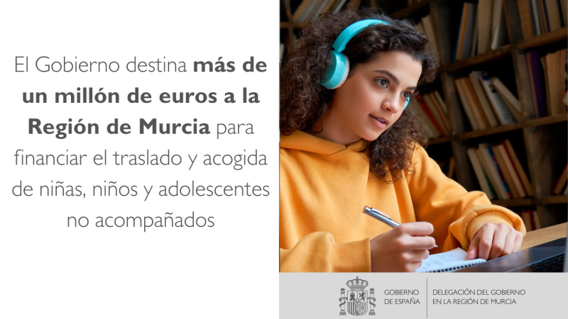 El Gobierno destina más de un millón de euros a la Región de Murcia para financiar el traslado y acogida de niñas, niños y adolescentes no acompañados