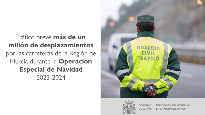 Tráfico prevé más de un millón de desplazamientos por las carreteras de la Región de Murcia durante la Operación Especial de Navidad 2023-2024