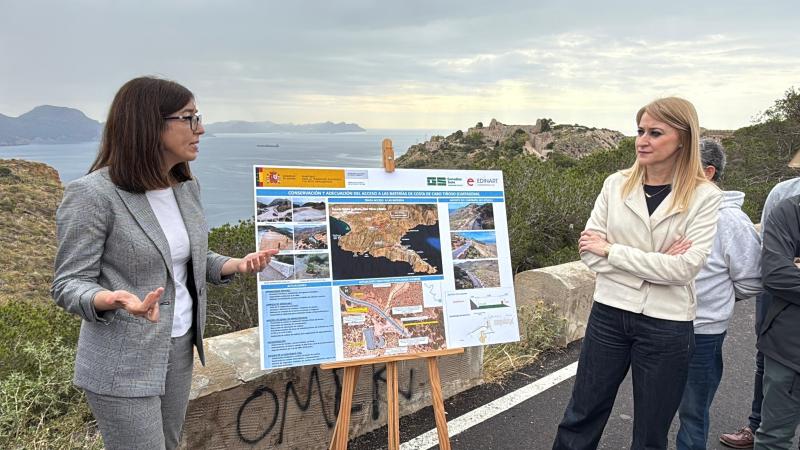 Guevara inaugura las obras de mejora del acceso a las baterías de Cabo Tiñoso, en las que el Gobierno de España ha invertido 658.000 euros