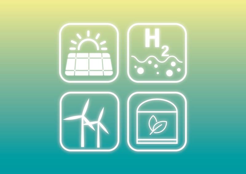 Símbolos de energías renovables