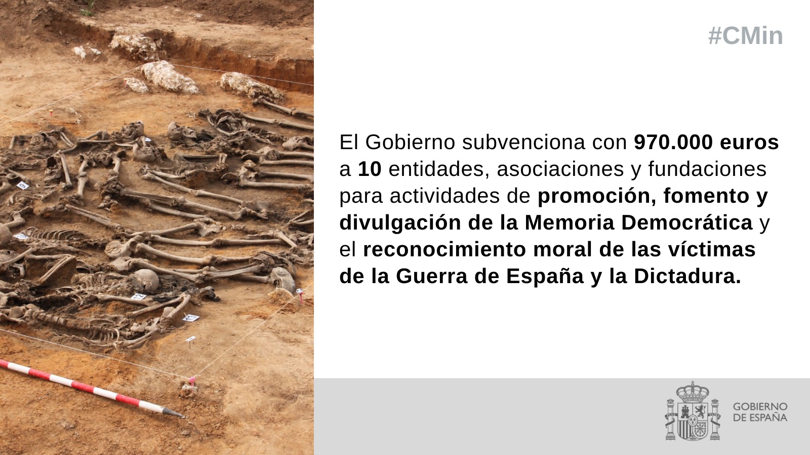 Subvenciones a entidades, asociaciones y fundaciones para actividades de promoción, fomento y divulgación de la Memoria Democrática y el reconocimiento moral de las víctimas de la Guerra de España y la dictadura