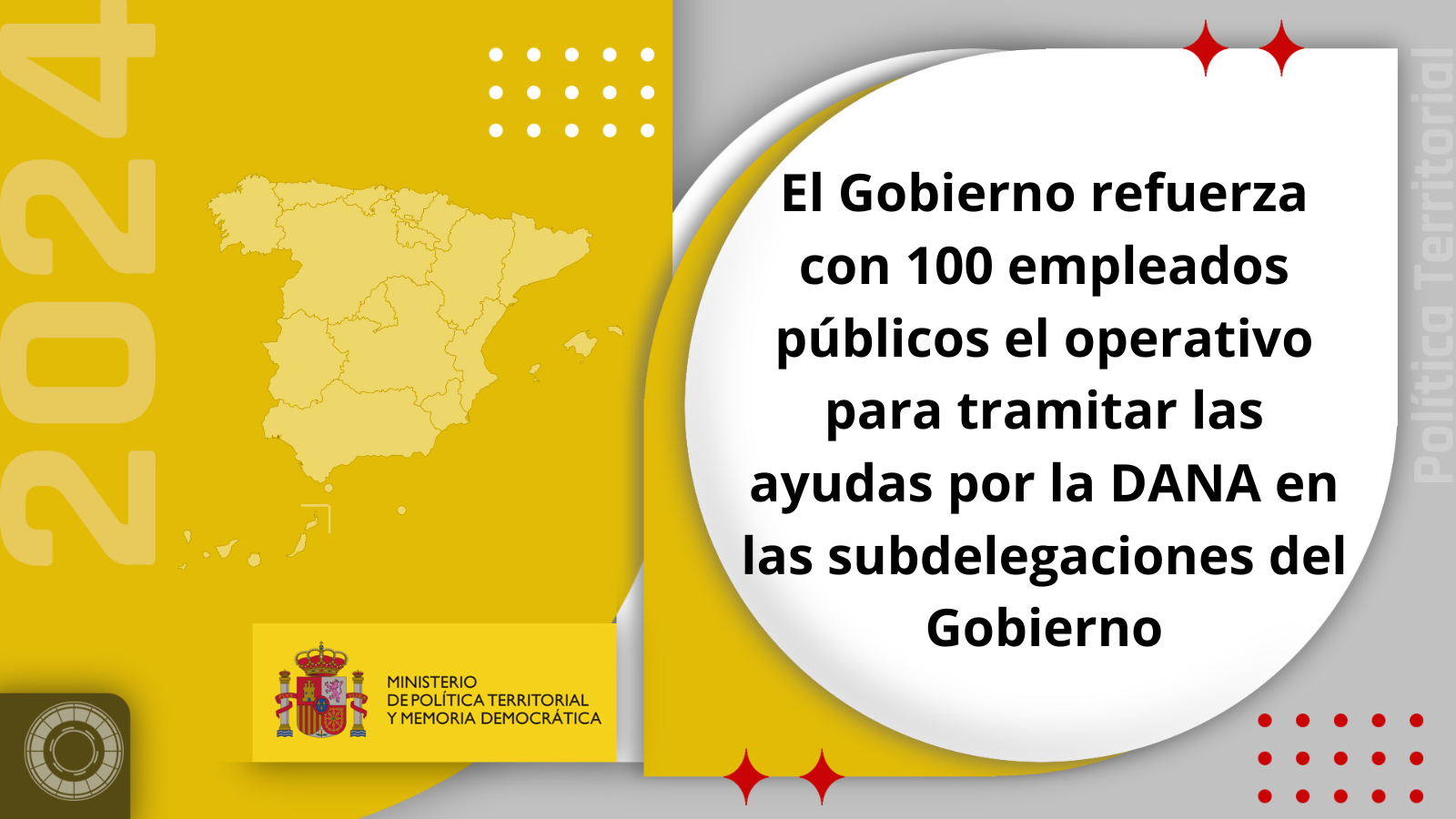 El Gobierno refuerza con 100 empleados públicos el operativo para tramitar las ayudas por la DANA en las subdelegaciones del Gobierno